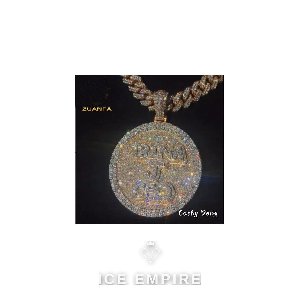 Iced Out Rose Gold Plated Moissanite Pendant