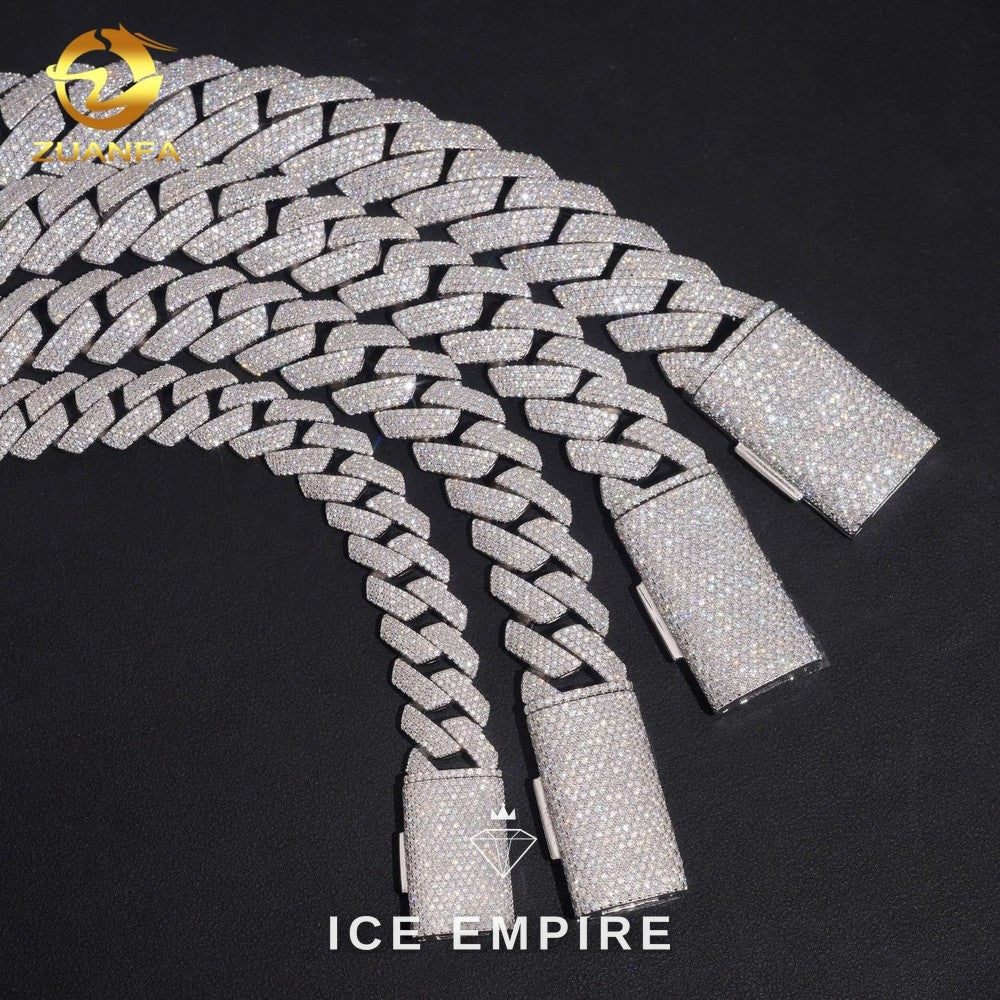 Iced Out Rose Gold Plated Moissanite Cuban Chain