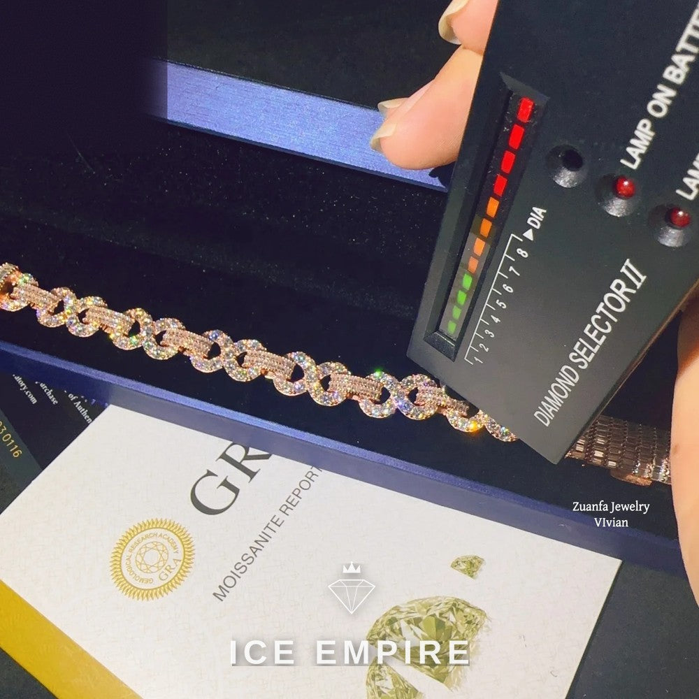 Iced Out Rose Gold Plated Moissanite Cuban Chain