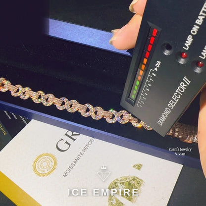 Iced Out Rose Gold Plated Moissanite Cuban Chain