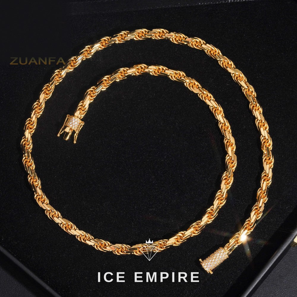 Iced Out Rose Gold Plated Moissanite Cuban Chain