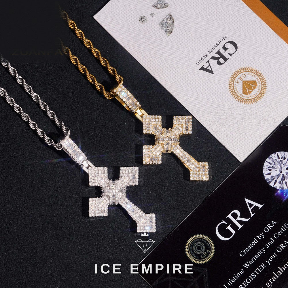 Iced Out Cross Gold Plated Pendant