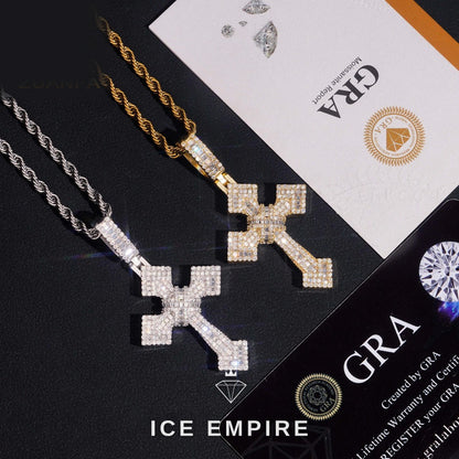 Iced Out Cross Gold Plated Pendant