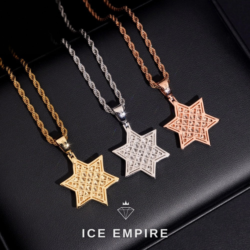 Iced Out Baguette 925 Silver Moissanite Pendant