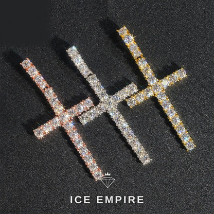 Iced Out Baguette Rose Gold Plated Moissanite Pendant