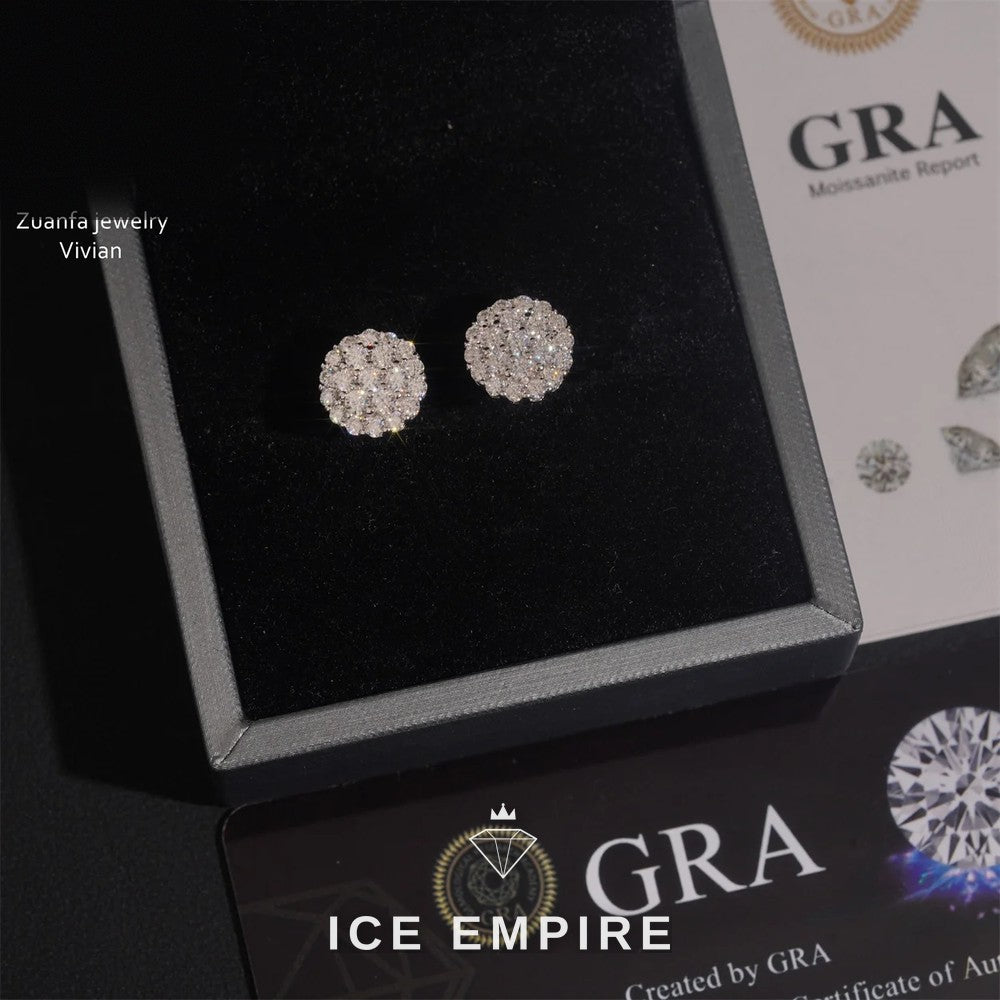 Iced Out Rose Gold Plated Moissanite Earrings