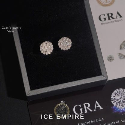 Iced Out Rose Gold Plated Moissanite Earrings