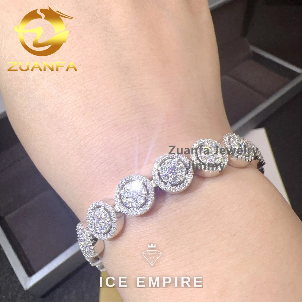 Iced Out Cluster Rose Gold Moissanite Tennis Chain