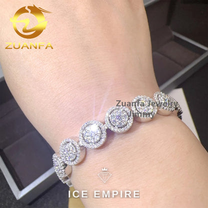 Iced Out Cluster Rose Gold Moissanite Tennis Chain
