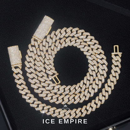 Iced Out Rose Gold Plated Moissanite Cuban Chain