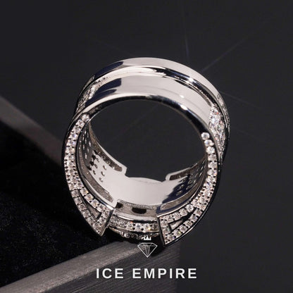 Iced Out 925 Silver Moissanite Ring