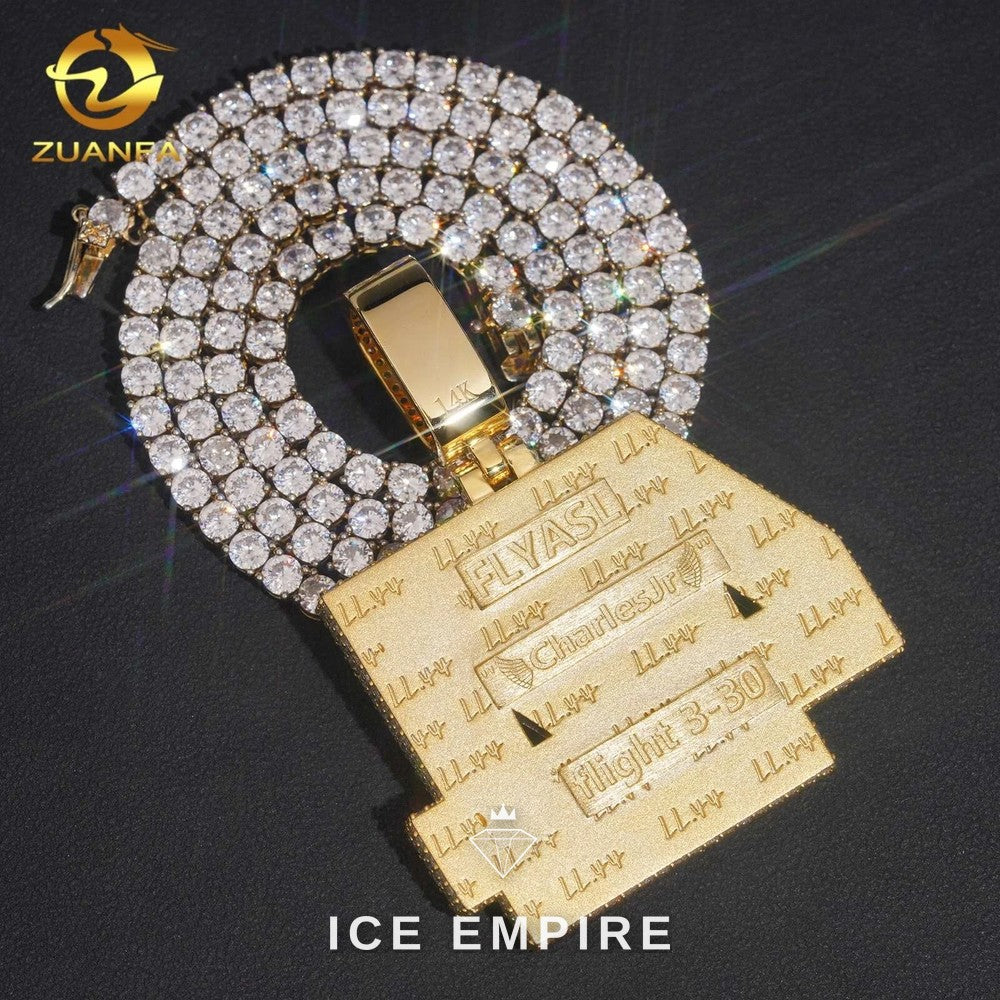 Iced Out Gold Plated Moissanite Pendant
