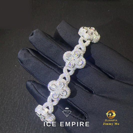Iced Out 925 Silver Moissanite Cuban Chain