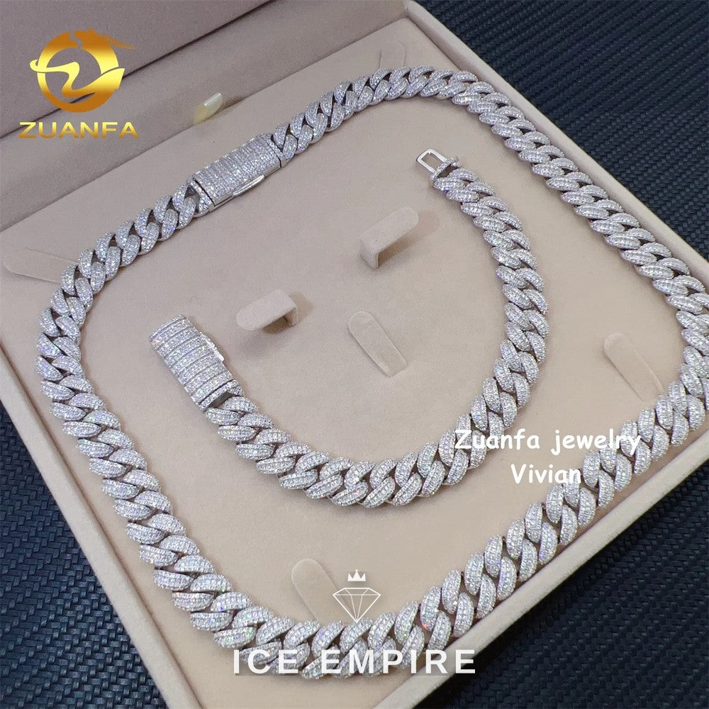 Iced Out Rose Gold Plated Moissanite Cuban Chain