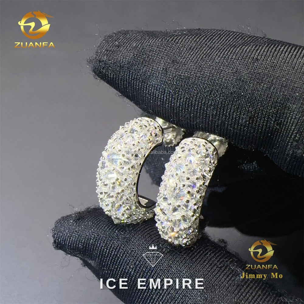 Iced Out 925 Silver Moissanite Earrings
