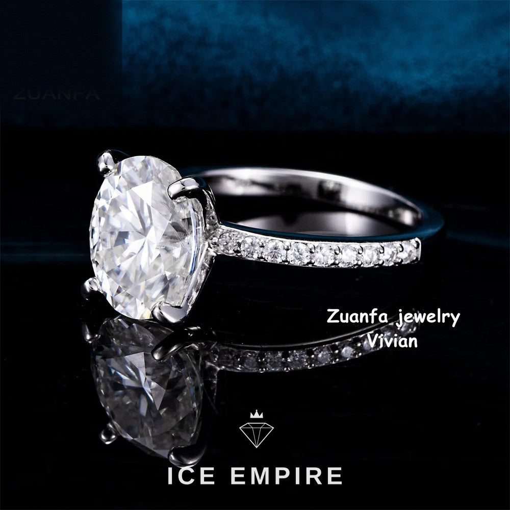 Iced Out Rose Gold Plated Moissanite Ring