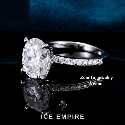 Iced Out Rose Gold Plated Moissanite Ring