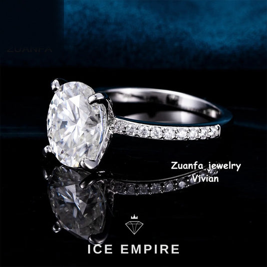 Iced Out Rose Gold Plated Moissanite Ring