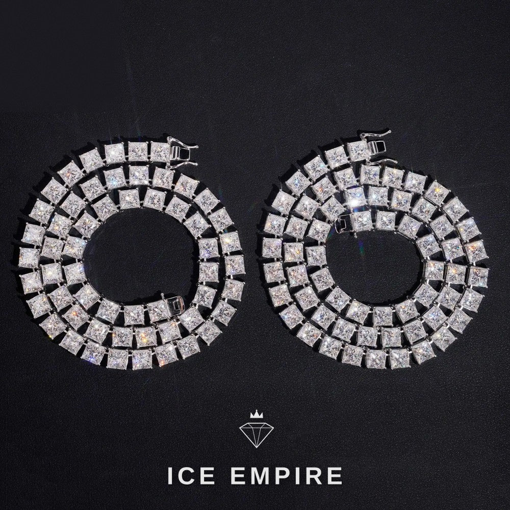 Iced Out 925 Silver Moissanite Tennis Chain
