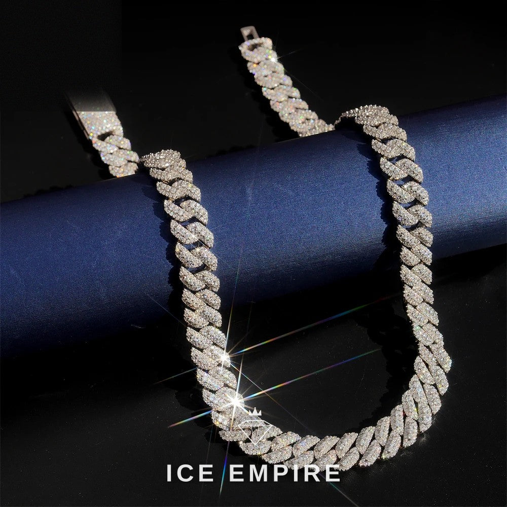 Iced Out Gold Plated Moissanite Cuban Chain