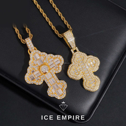 Iced Out Baguette 925 Silver Moissanite Pendant