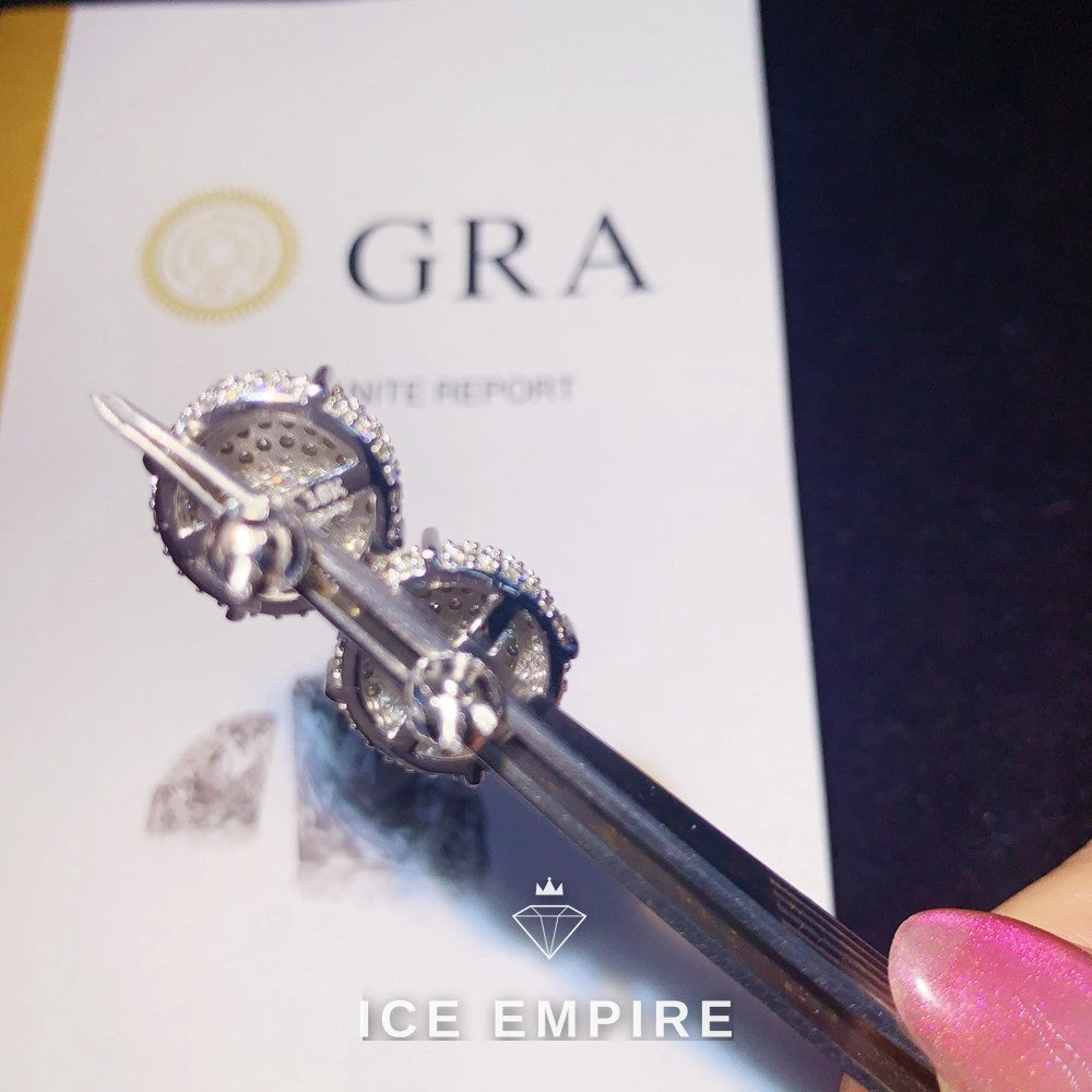 Iced Out 925 Silver Moissanite Earrings