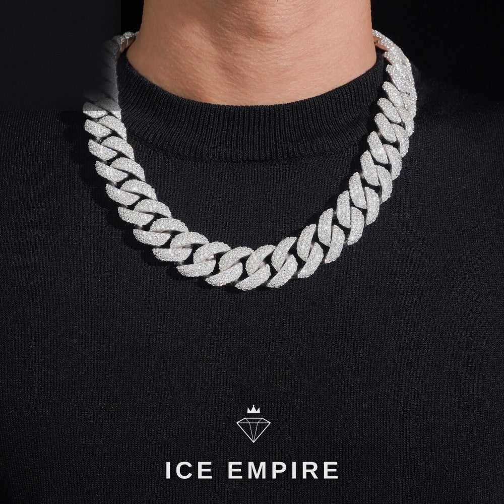 Iced Out Rose Gold Moissanite Cuban Chain