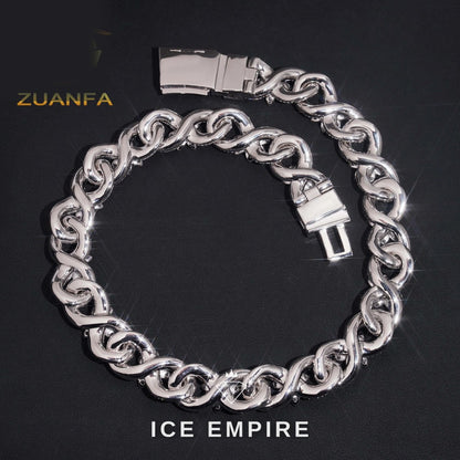 Iced Out 925 Silver Moissanite Cuban Chain