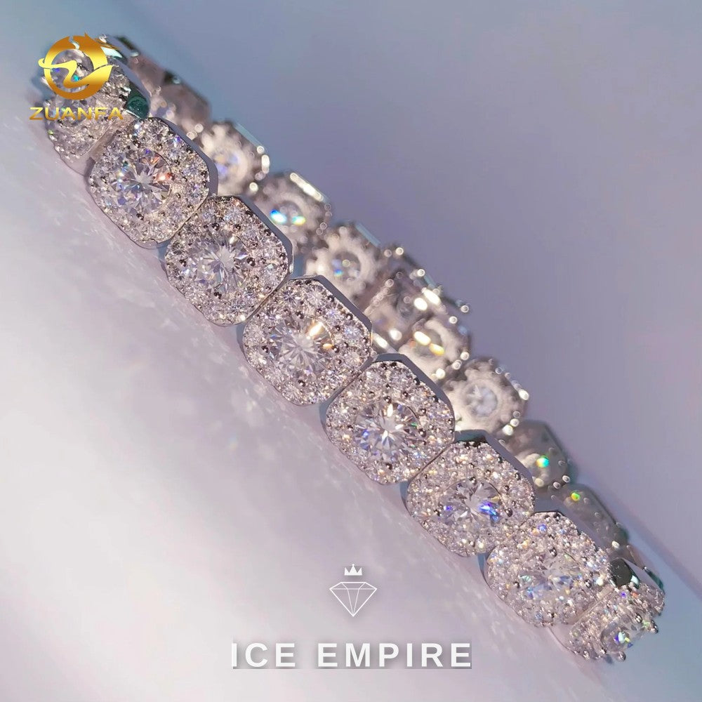 Iced Out Baguette Rose Gold Plated Moissanite Cuban Chain
