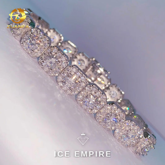 Iced Out Baguette Rose Gold Plated Moissanite Cuban Chain