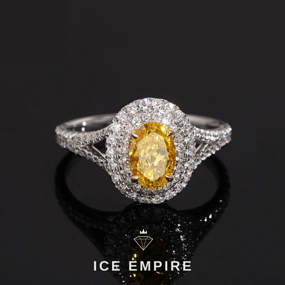 Iced Out 18K Gold Lab Grown Diamond Wedding Band