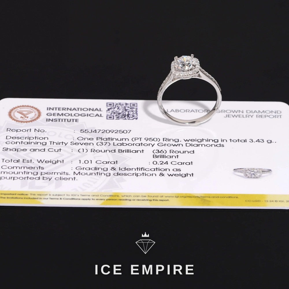 Iced Out 925 Silver Lab Grown Diamond Wedding Band