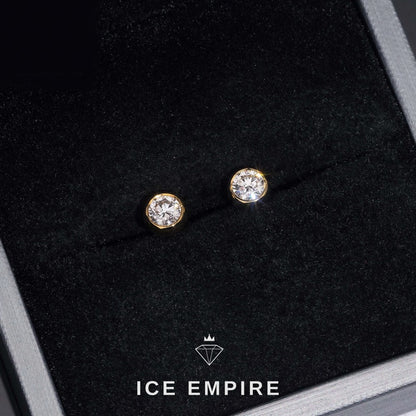 Iced Out 18K Gold Lab Grown Diamond Earrings