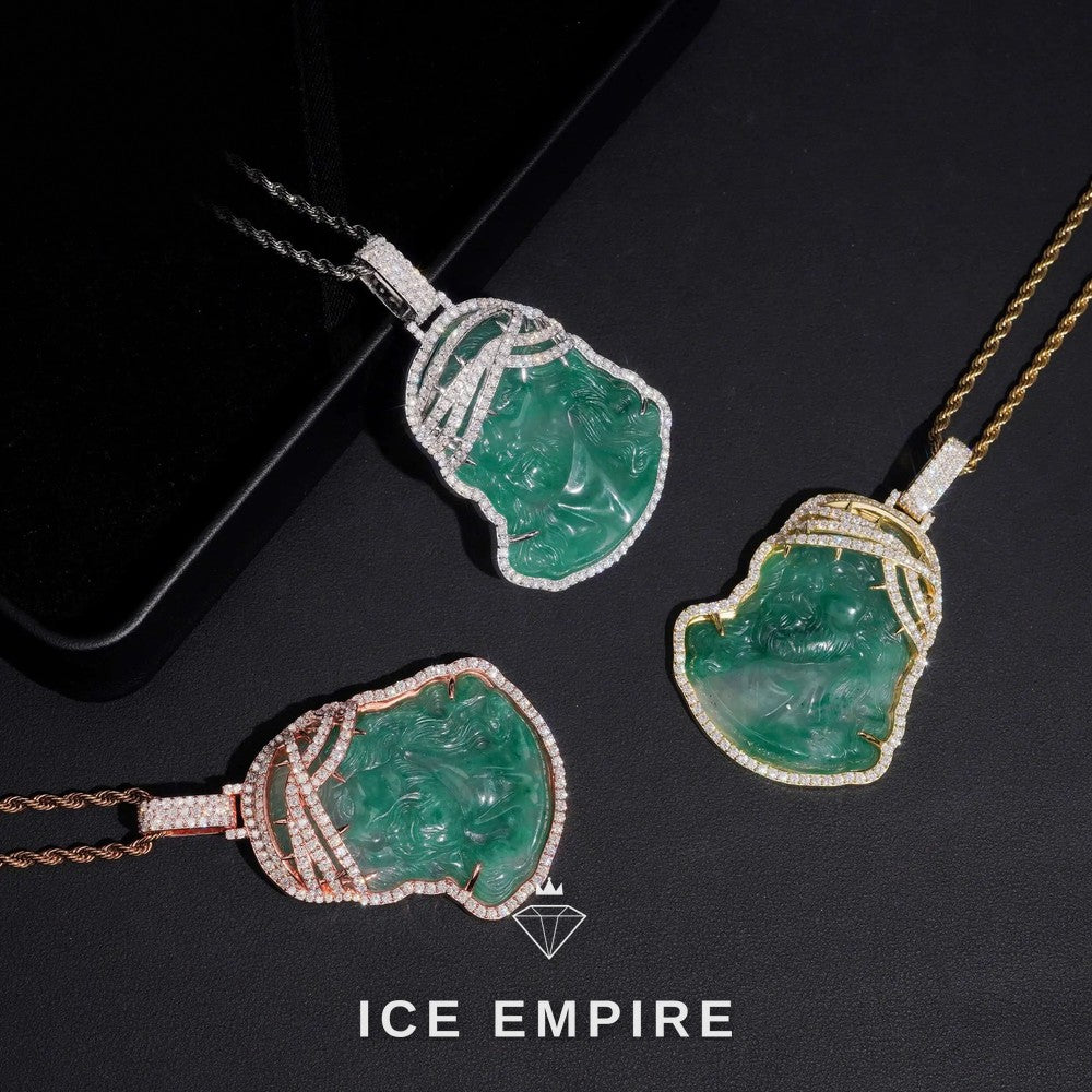 Iced Out 18K Gold Moissanite Pendant