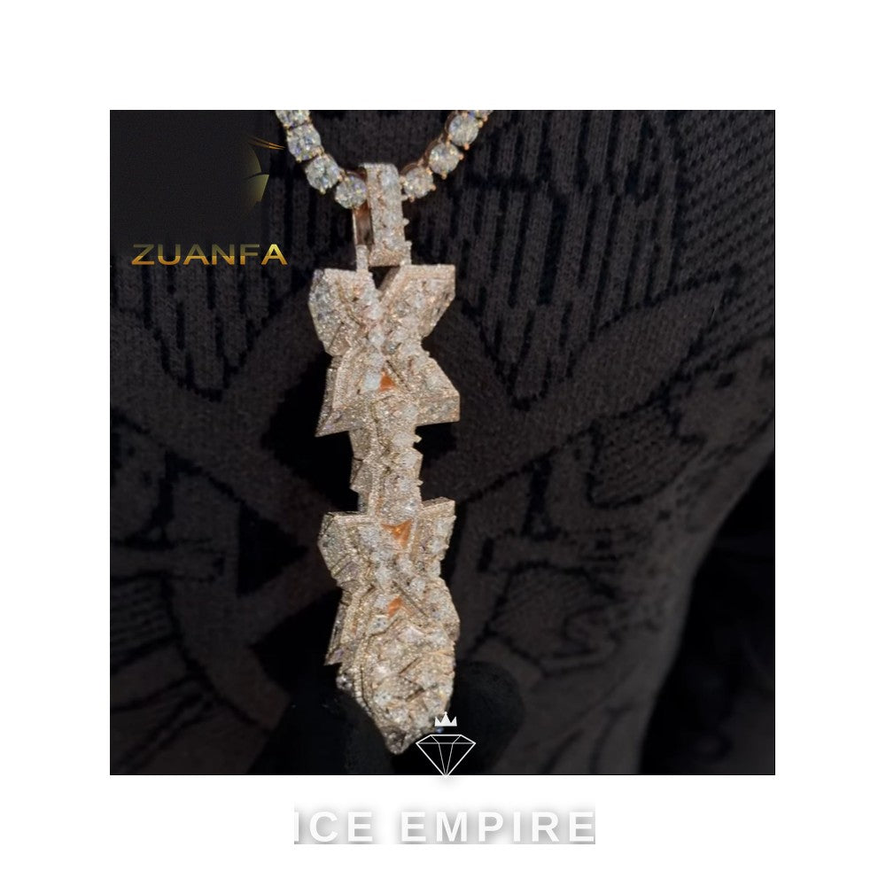Iced Out Rose Gold Plated Moissanite Cuban Chain