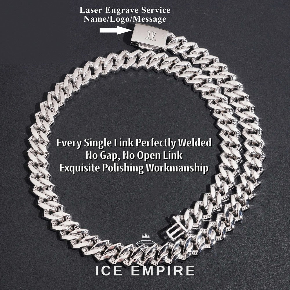 Iced Out Baguette Rose Gold Plated Moissanite Cuban Chain