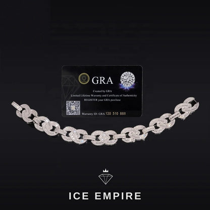 Iced Out Baguette Rose Gold Plated Moissanite Cuban Chain