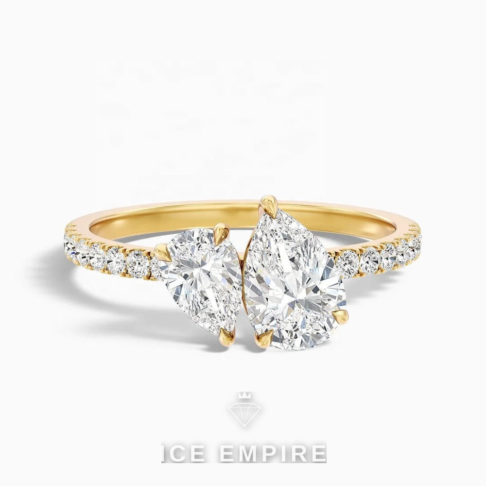 Iced Out Gold Plated Lab Grown Diamond Engagement Ring