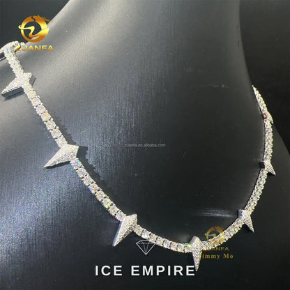 Iced Out Cluster Rose Gold Plated Moissanite Cuban Chain