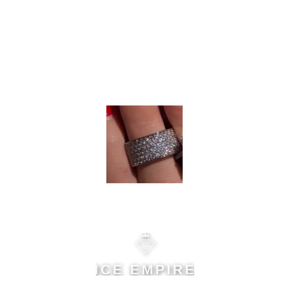 Iced Out 925 Silver Moissanite Engagement Ring