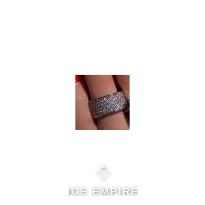 Iced Out 925 Silver Moissanite Engagement Ring