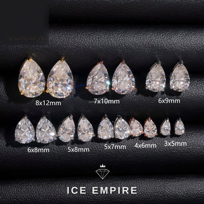Iced Out 925 Silver Moissanite Stud Earrings