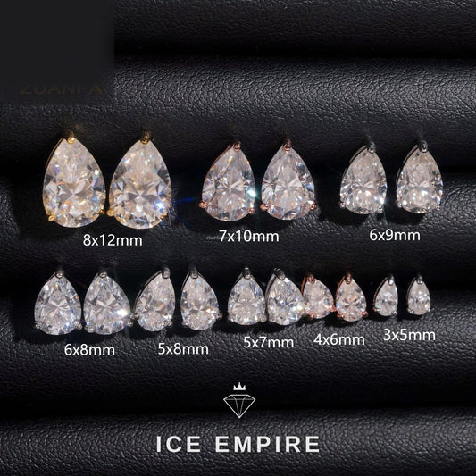 Iced Out 925 Silver Moissanite Stud Earrings