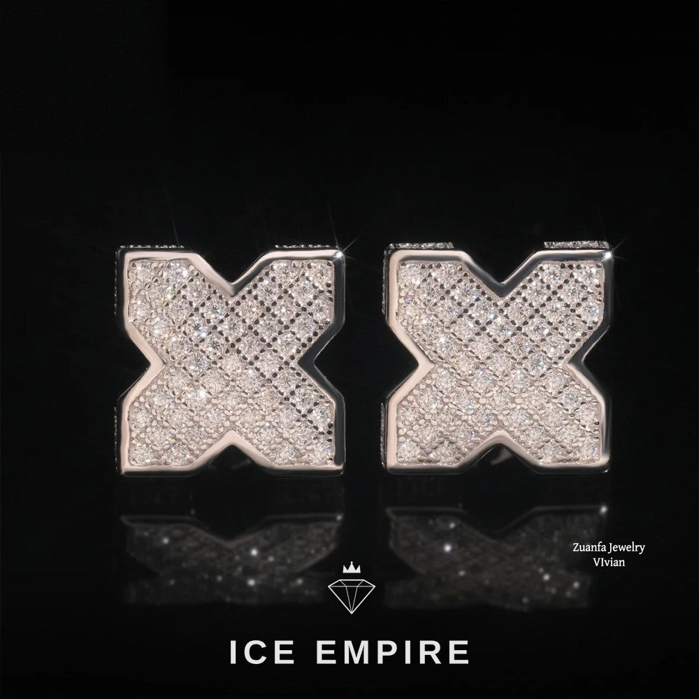 Iced Out 925 Silver Moissanite Earrings
