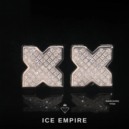 Iced Out 925 Silver Moissanite Earrings