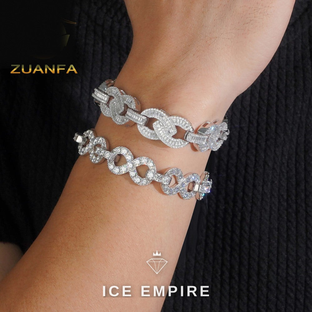 Iced Out 925 Silver Moissanite Cuban Chain