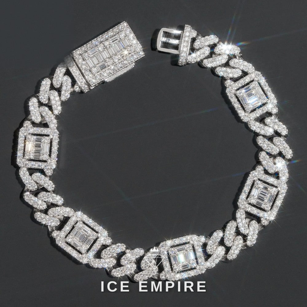 Iced Out 925 Silver Moissanite Cuban Chain