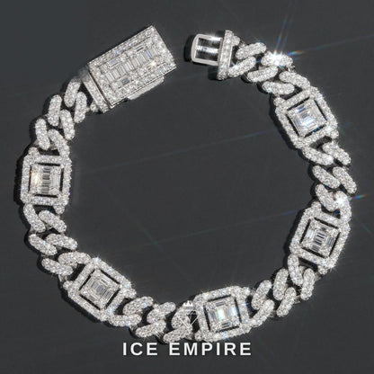 Iced Out 925 Silver Moissanite Cuban Chain