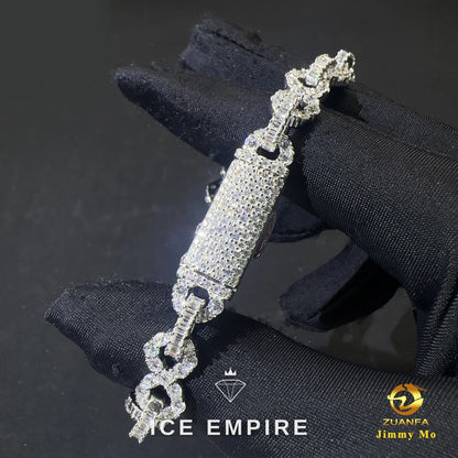 Iced Out Baguette Rose Gold Moissanite Cuban Chain
