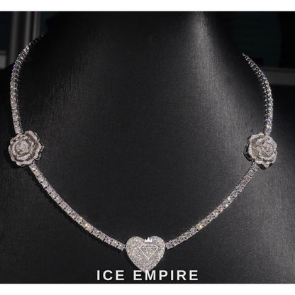 Iced Out Rose Gold Plated Moissanite Cuban Chain